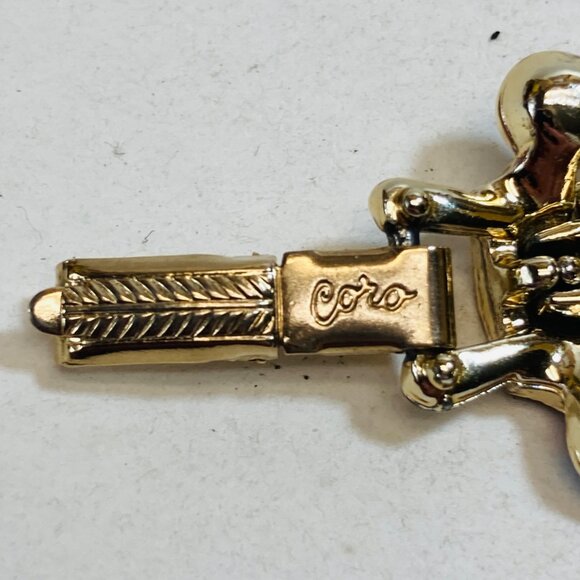 Vintage Coro Aurora Borealis Bracelet Rhinestone Faux Pearl Link Gold Flawed - Picture 2 of 9